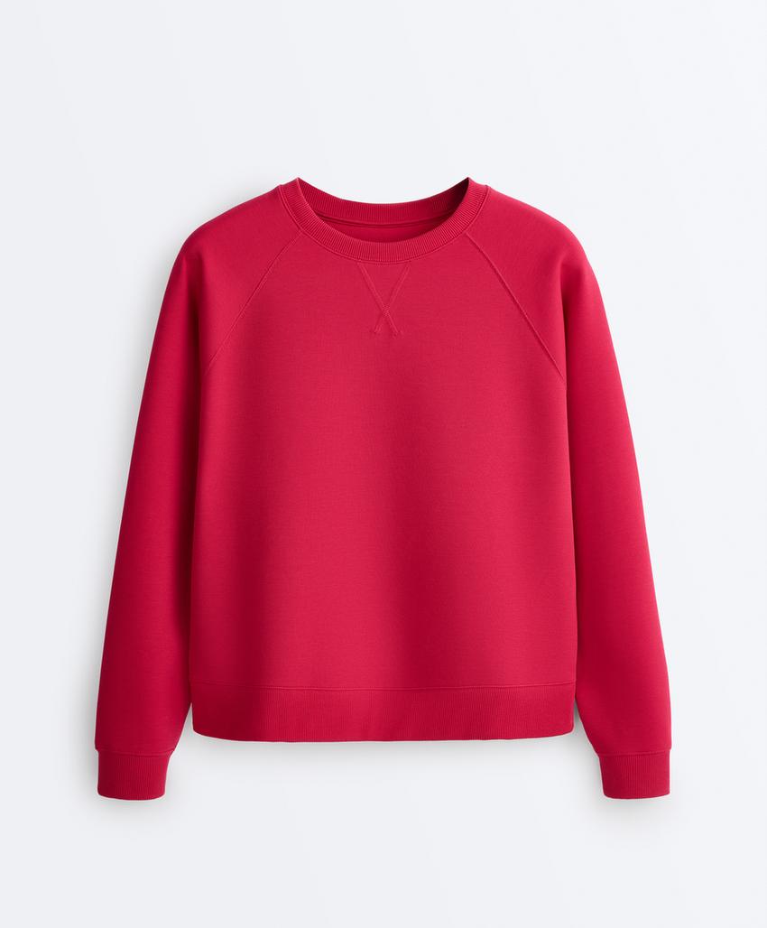 Толстовка из хлопка пике с круглым вырезом