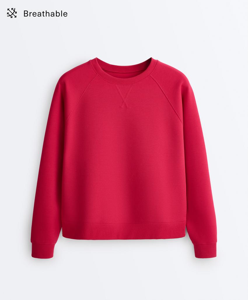 Толстовка из хлопка пике с круглым вырезом