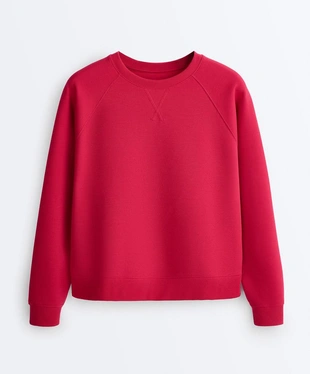 Толстовка из хлопка пике с круглым вырезом- Заказать в России