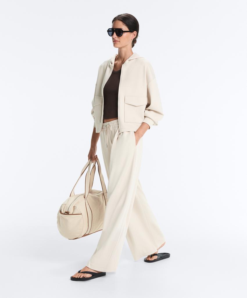 Куртка пике с капюшоном из ткани с хлопком