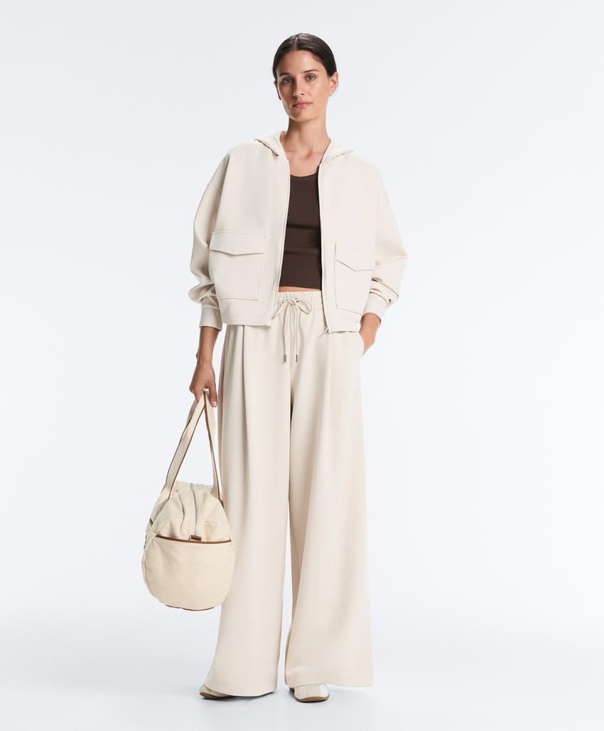 Куртка пике с капюшоном из ткани с хлопком