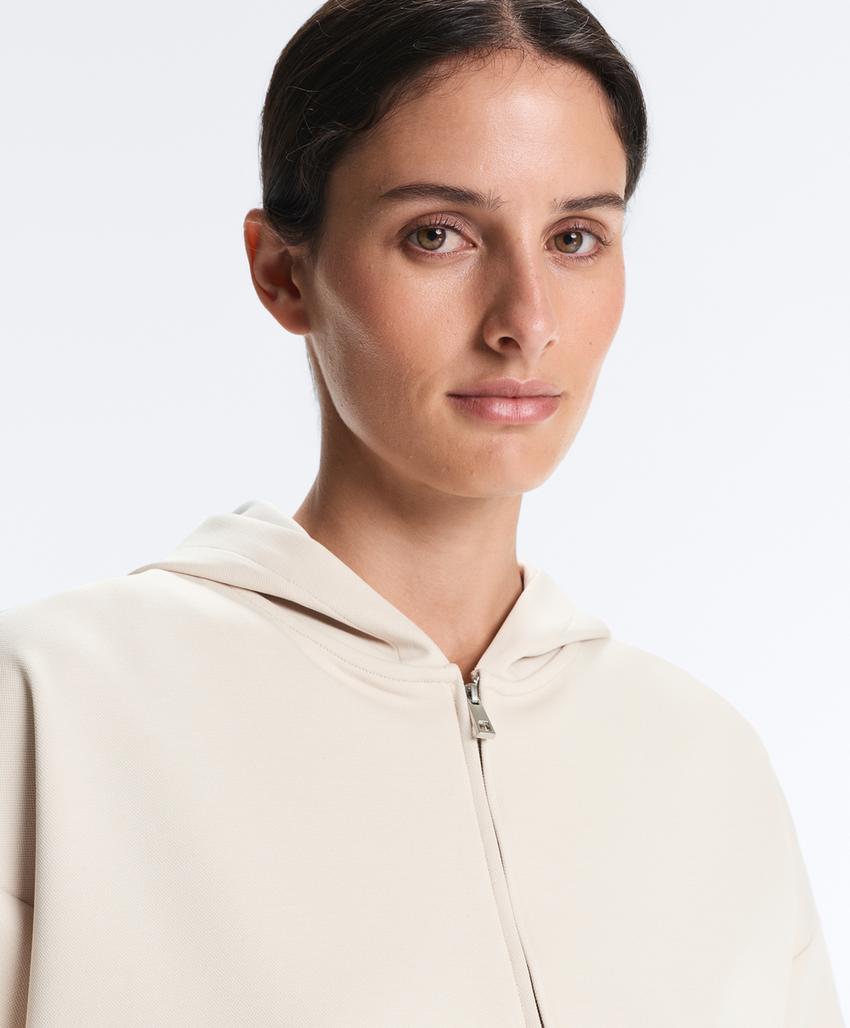 Куртка пике с капюшоном из ткани с хлопком