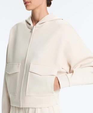 Куртка пике с капюшоном из ткани с хлопком- Заказать в России