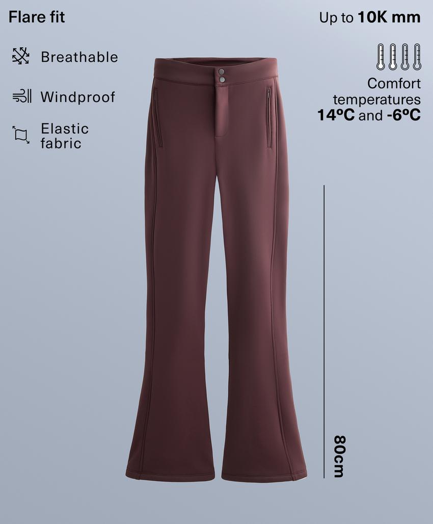 Water-resistant flare stretch SKI trousers