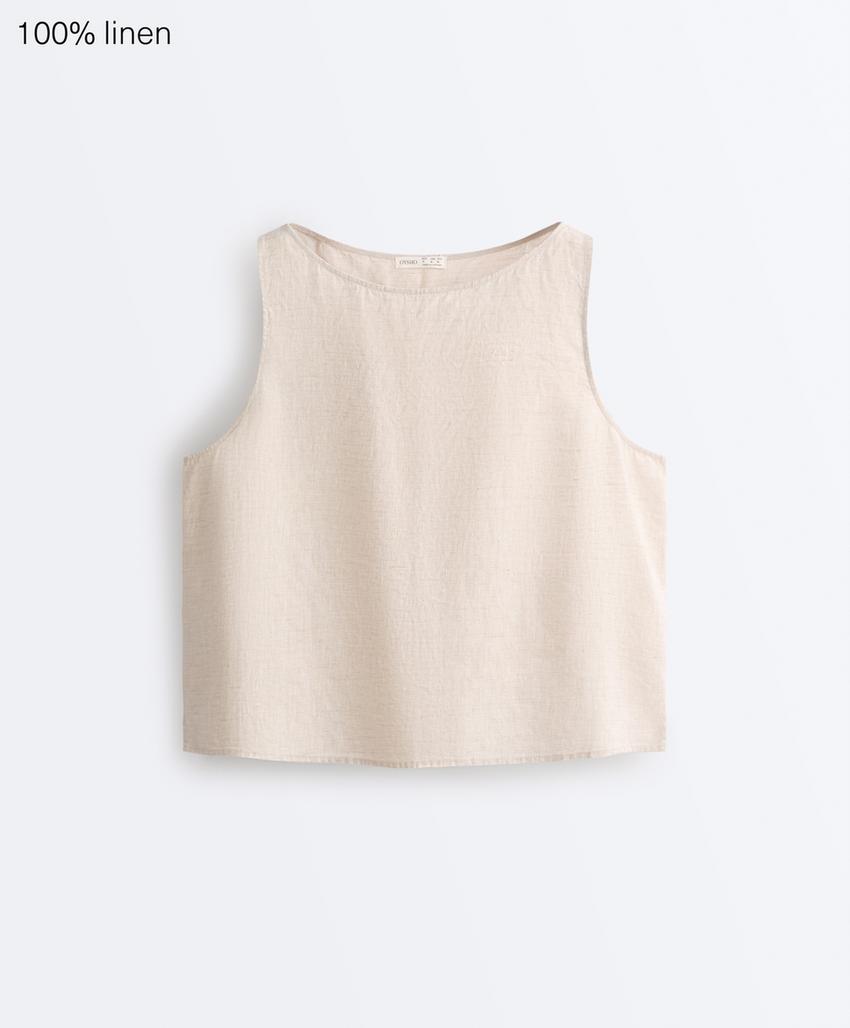 Квадратный топ из 100%-го льна