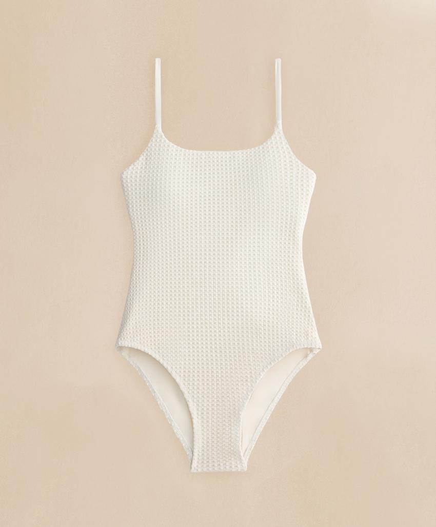 Купальник с круглым вырезом из кроше с пузырьками