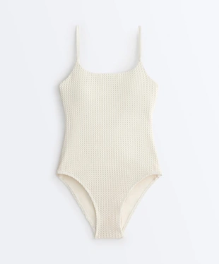 Купальник с круглым вырезом из кроше с пузырьками- Заказать в России