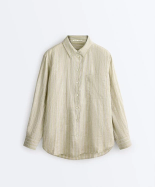 Рубашка свободного кроя из 100%-го льна- Заказать в России