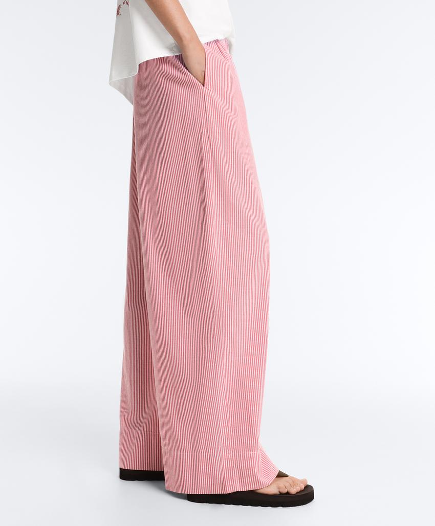 Прямые брюки из 100% хлопка в полоску