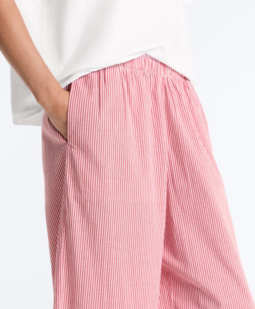 Прямые брюки из 100% хлопка в полоску