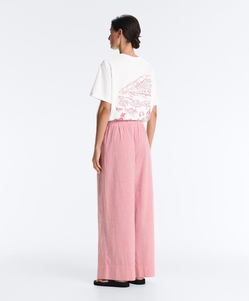 Прямые брюки из 100% хлопка в полоску