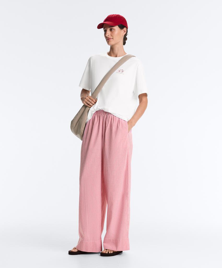 Прямые брюки из 100% хлопка в полоску