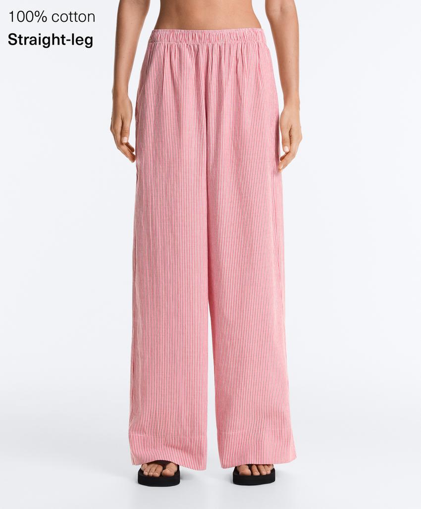 Прямые брюки из 100% хлопка в полоску