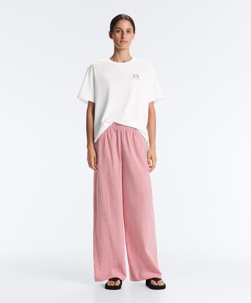 Прямые брюки из 100% хлопка в полоску