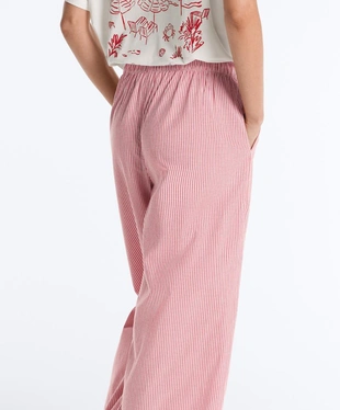 Прямые брюки из 100% хлопка в полоску- Заказать в России