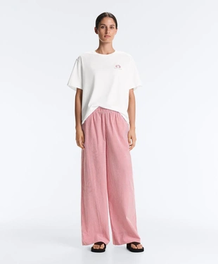 Прямые брюки из 100% хлопка в полоску- Заказать в России