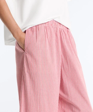 Прямые брюки из 100% хлопка в полоску- Заказать в России