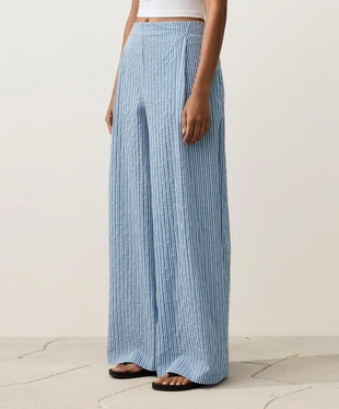 Прямые брюки из смесового хлопка в полоску- Заказать в России