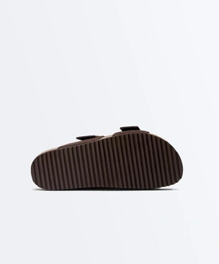 Сабо из разделанной кожи с пряжкой- Заказать в России