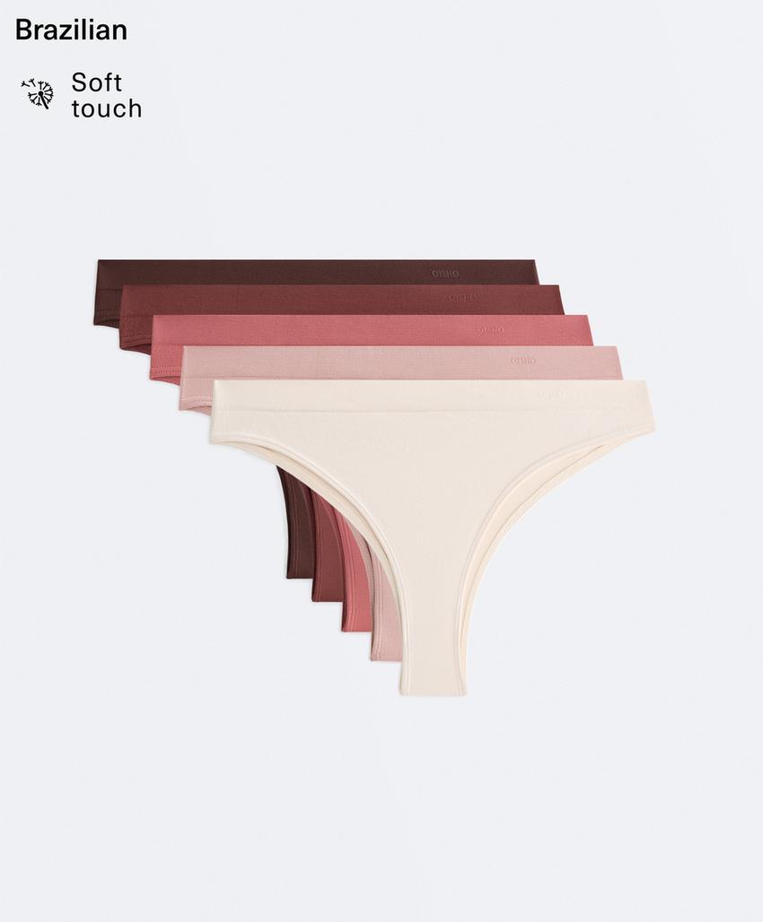 5 бесшовных трусов бразильяно Seamless Soft touch с Logo