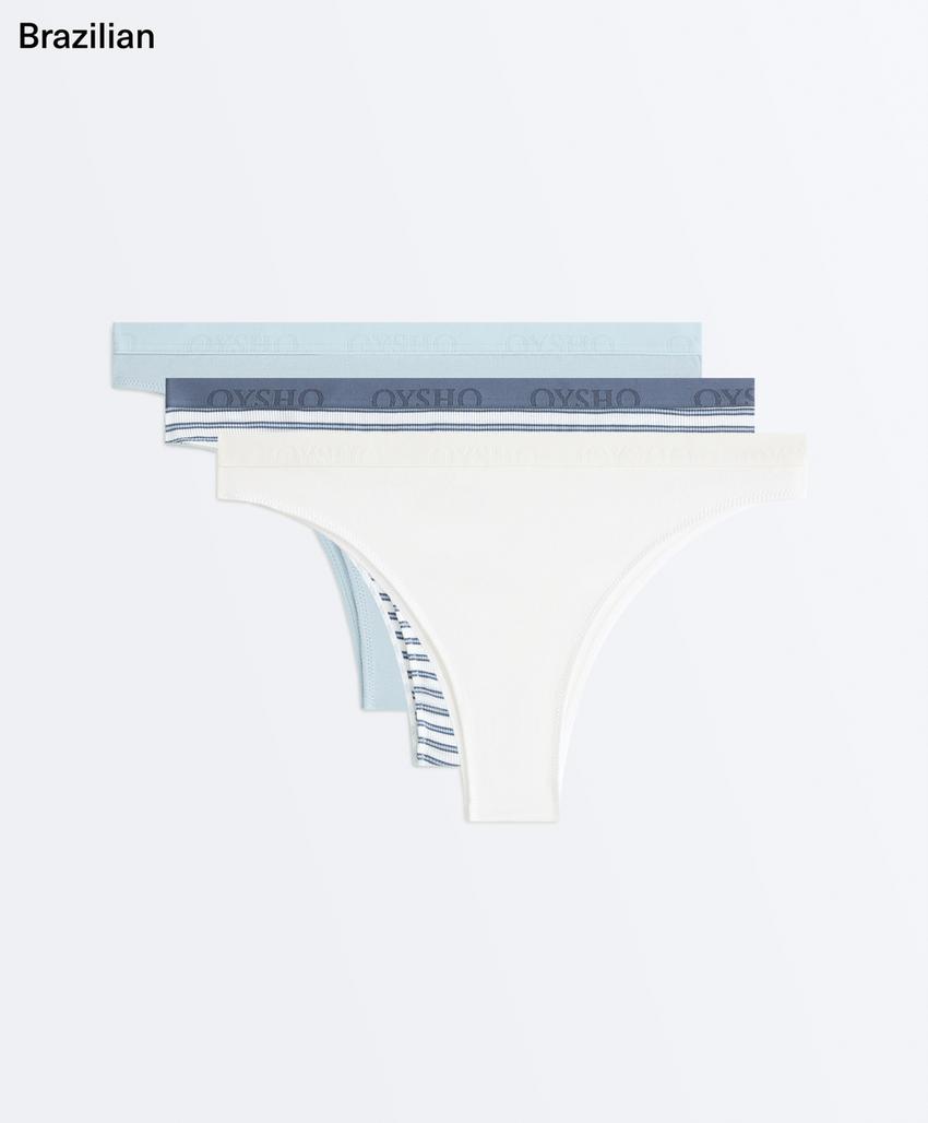 3 трусов бразильяно из смесового хлопка с логотипом