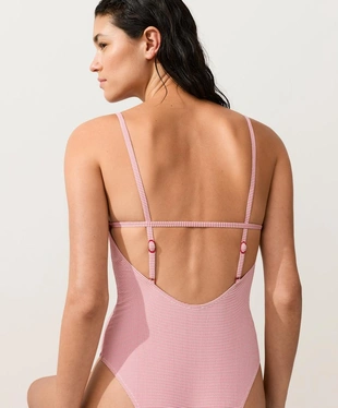 Купальник в полоску с треугольными чашками- Заказать в России