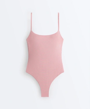 Купальник в полоску с треугольными чашками- Заказать в России