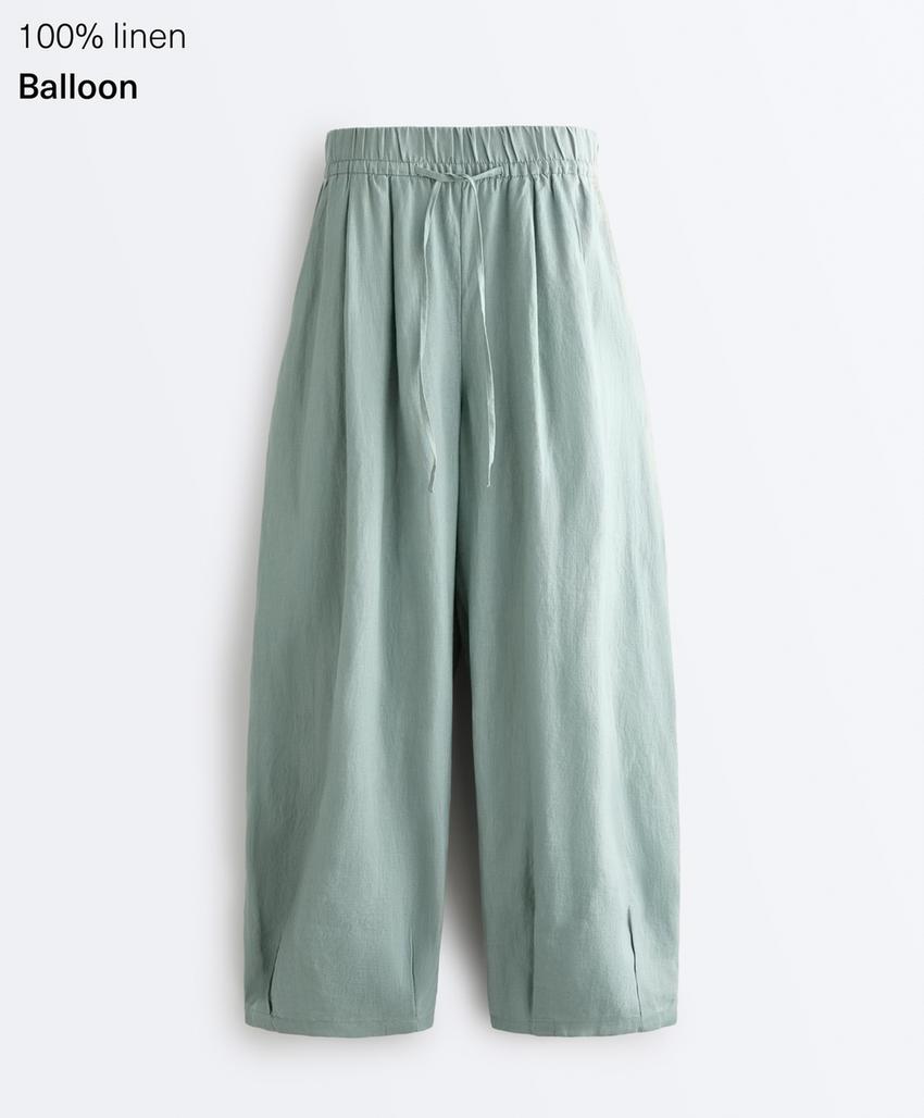 Брюки-бананы из 100%-го льна