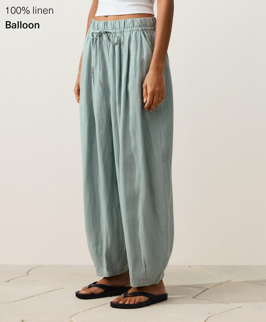 Брюки-бананы из 100%-го льна