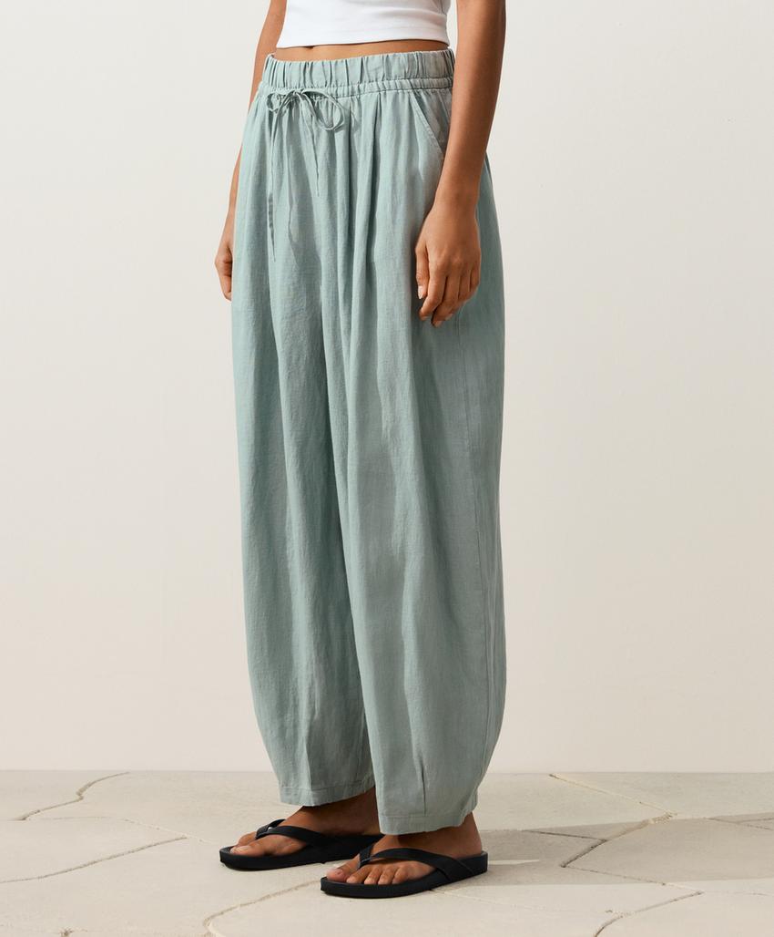 Брюки-бананы из 100%-го льна