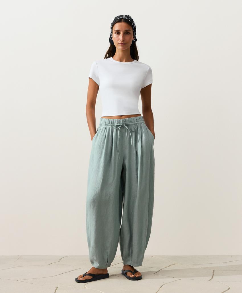 Брюки-бананы из 100%-го льна