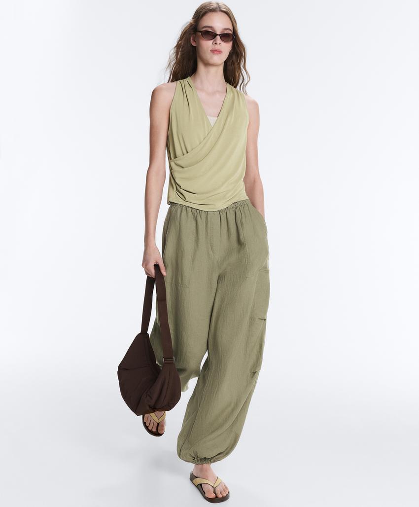 Футболка из смесового модала на запах