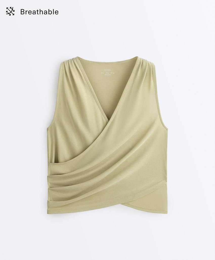 Футболка из смесового модала на запах