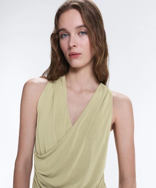 Футболка из смесового модала на запах- Заказать в России