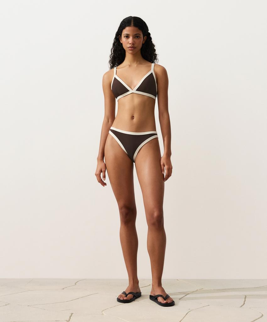 Классические плавки бикини с контрастной окантовкой