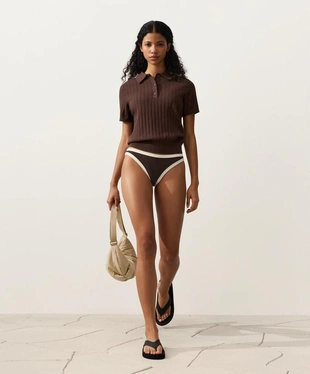 Классические плавки бикини с контрастной окантовкой- Заказать в России