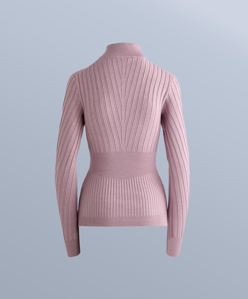 Термофутболка Base Layer из трикотажа в рубчик с высоким воротником