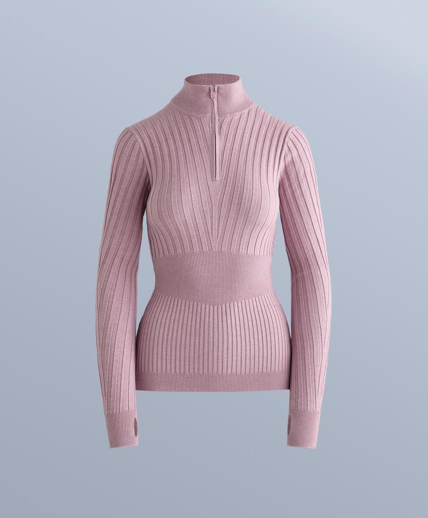 Термофутболка Base Layer из трикотажа в рубчик с высоким воротником