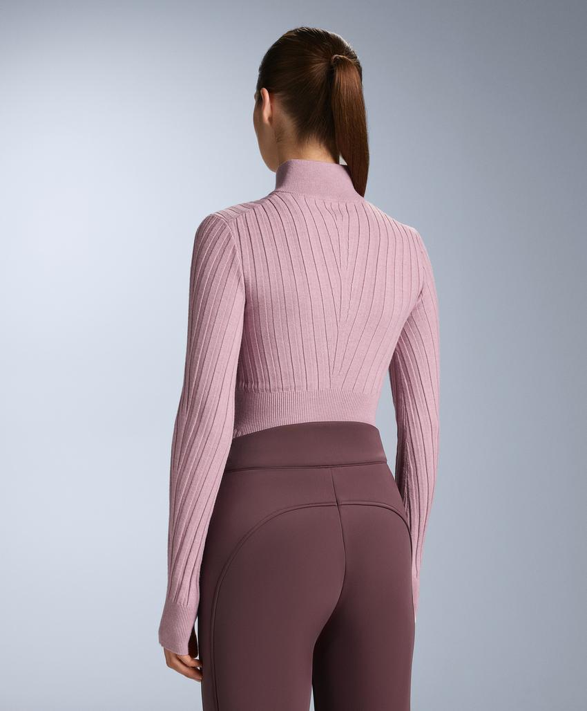Термофутболка Base Layer из трикотажа в рубчик с высоким воротником