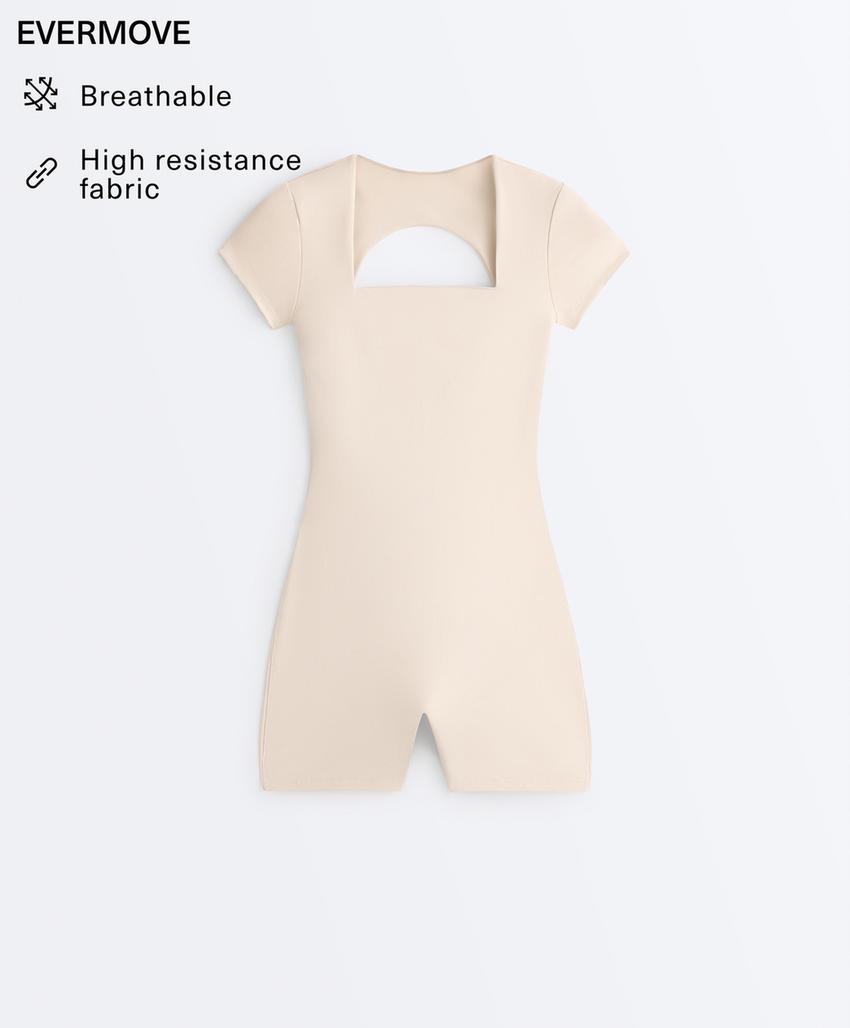 Короткий комбинезон Evermove с квадратным вырезом