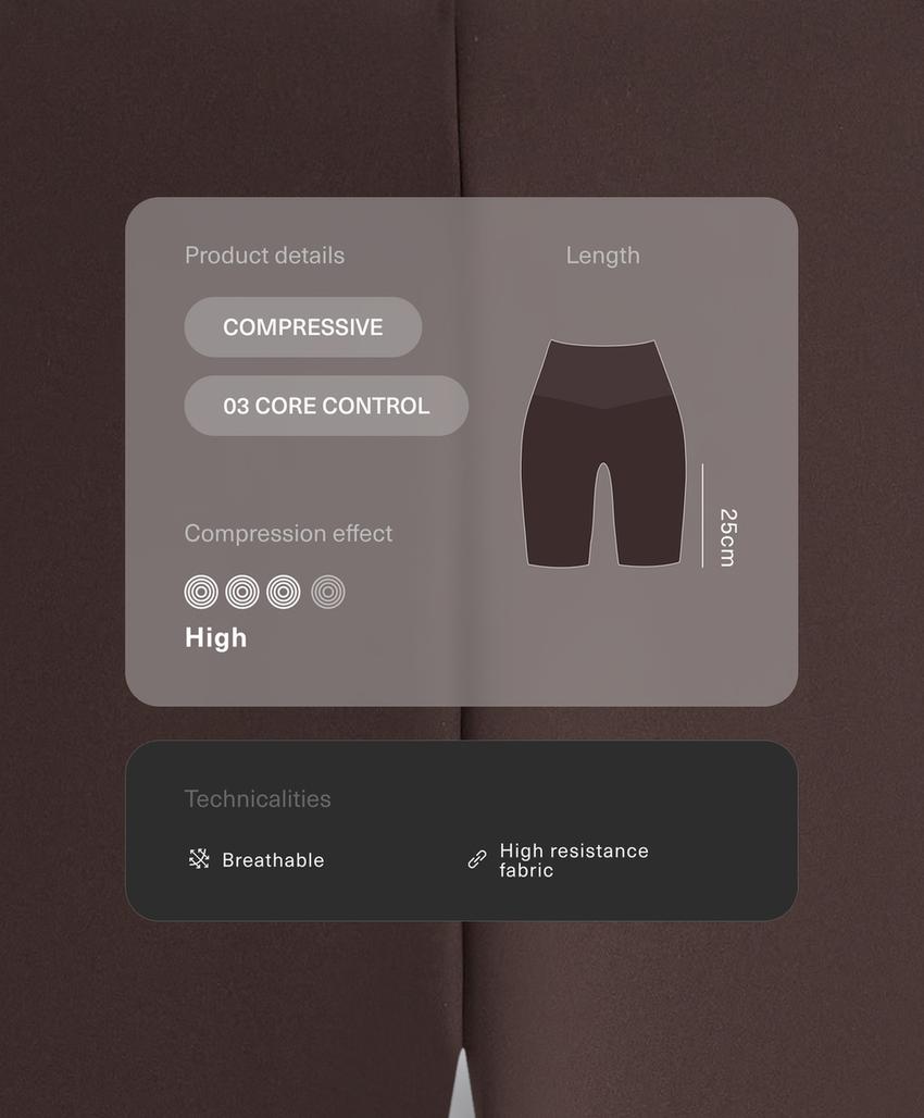 Легинсы-велосипедки с высокой посадкой Compressive Core Control, 25 см