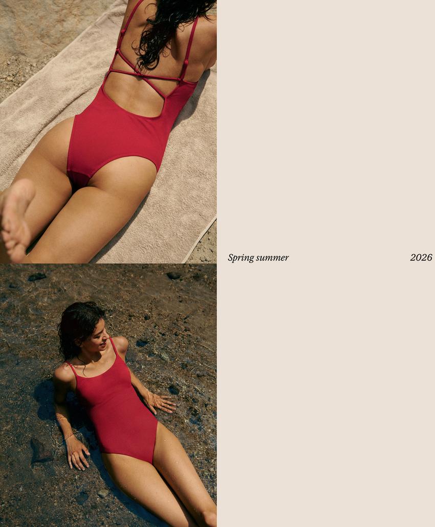 Купальник с круглым вырезом из пике