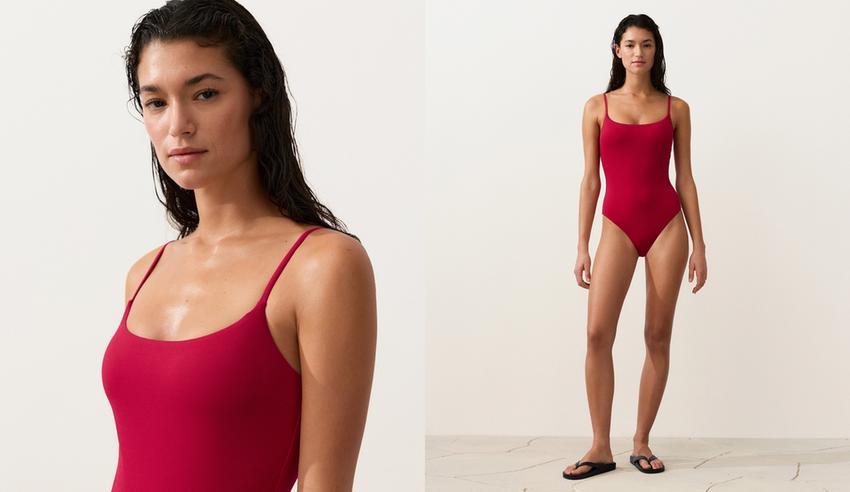 Купальник с круглым вырезом из пике