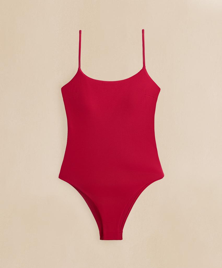 Купальник с круглым вырезом из пике