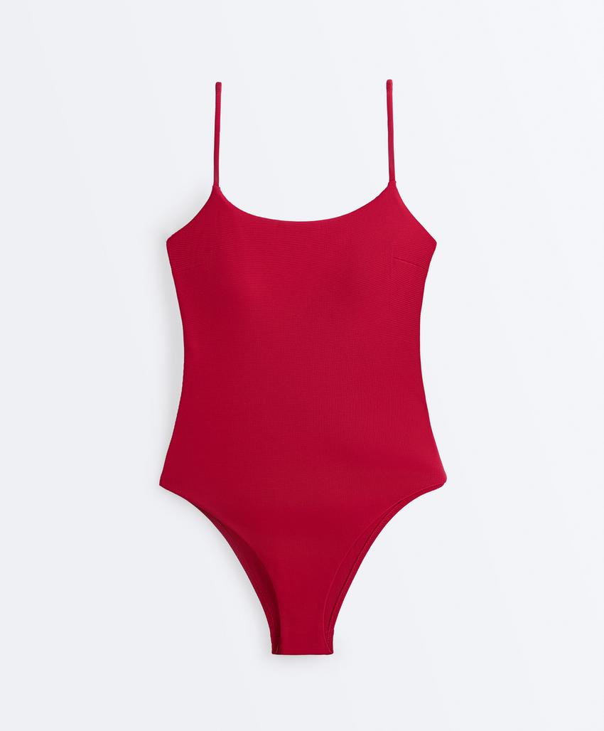 Купальник с круглым вырезом из пике