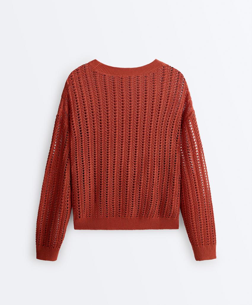 Свитер ажурной вязки Rib