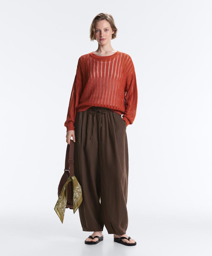 Свитер ажурной вязки Rib