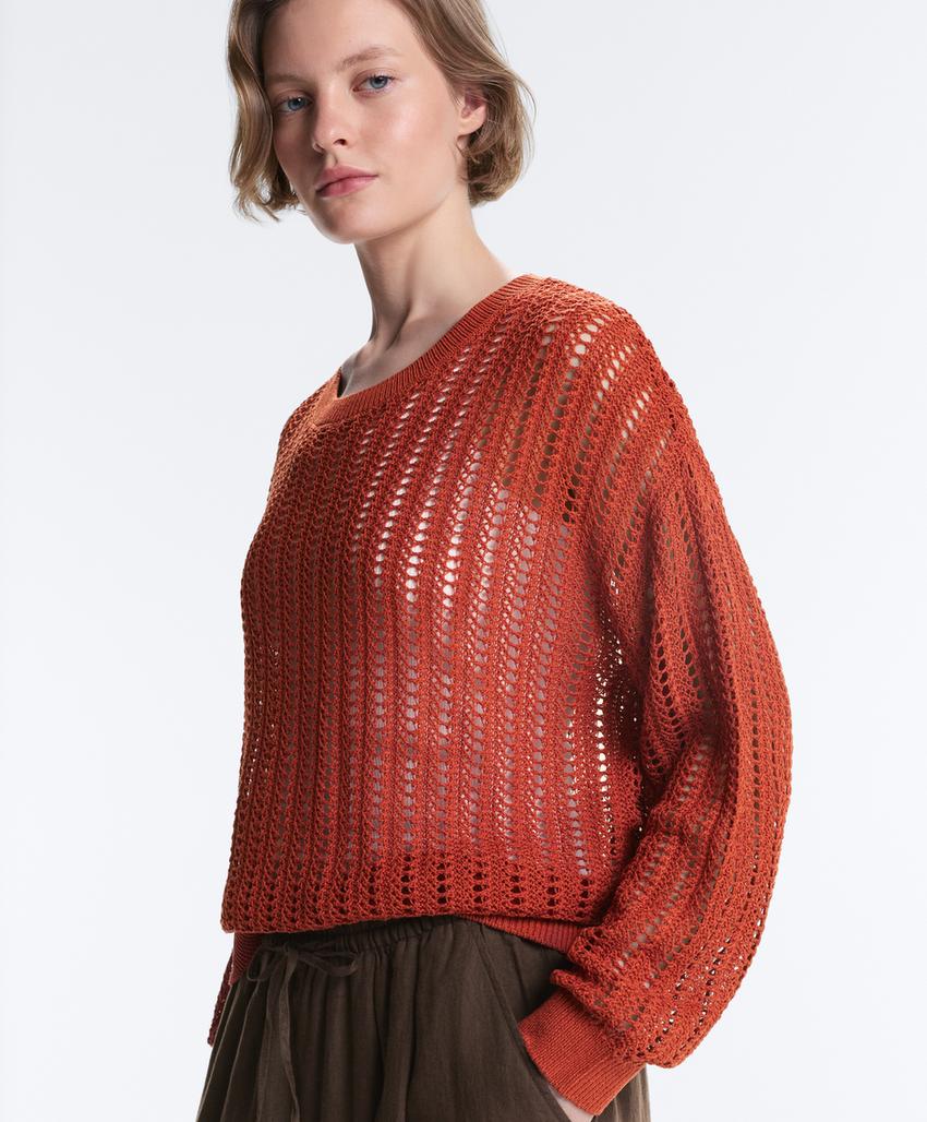 Свитер ажурной вязки Rib