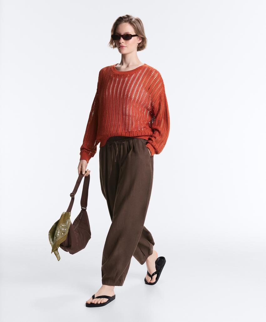 Свитер ажурной вязки Rib