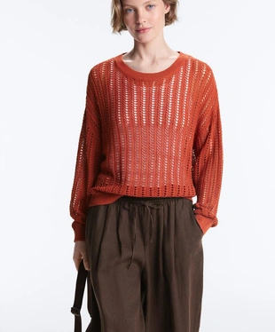 Свитер ажурной вязки Rib- Заказать в России